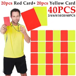 2-40pcs Red Yellow Card Multi-function PVC 3.2x4.3Inch Soccer Referee Red Cards for Football Match Training Referee Accessories