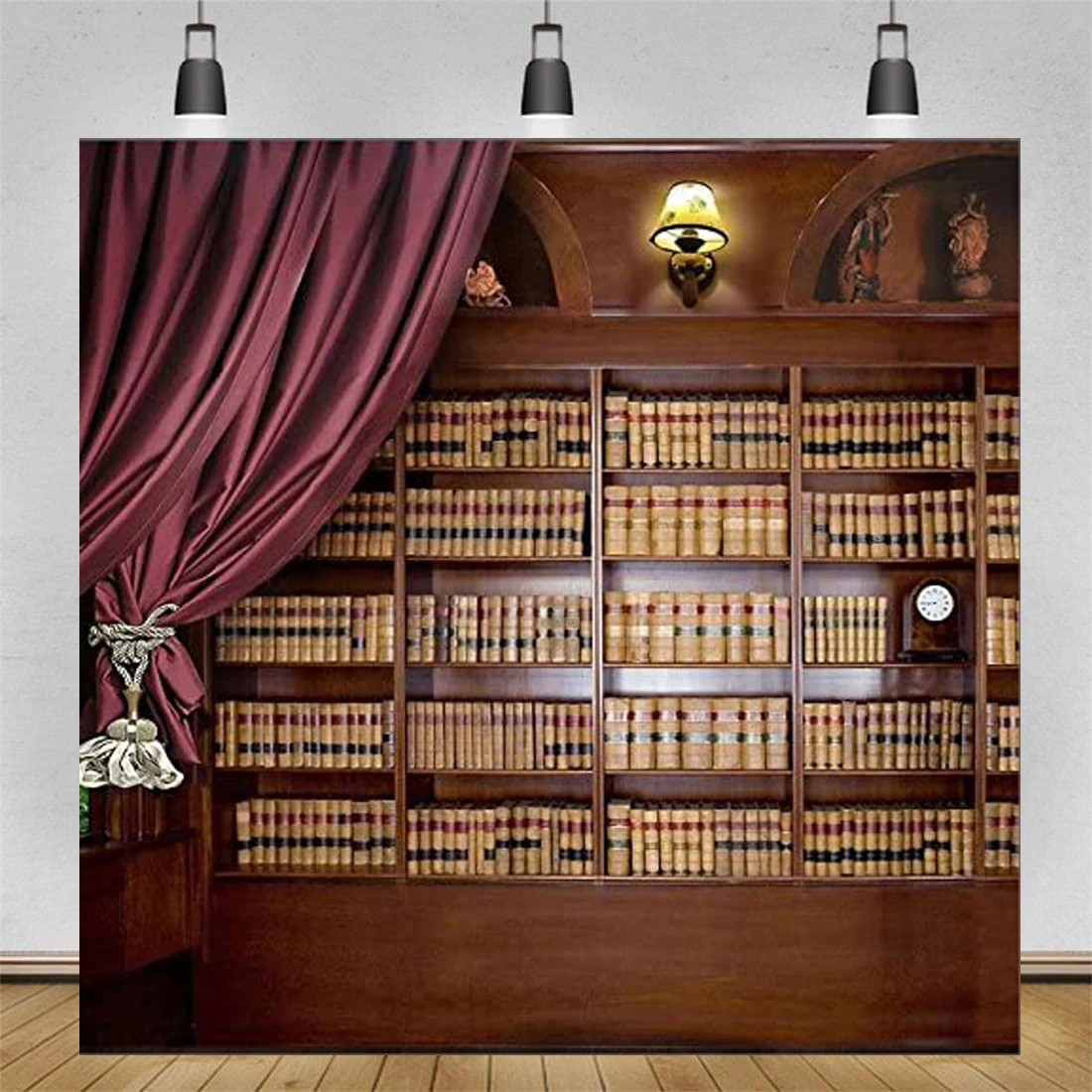 Photography Backdrop Bookshelf Bookcase School Study Library Studio Background Banner Poster