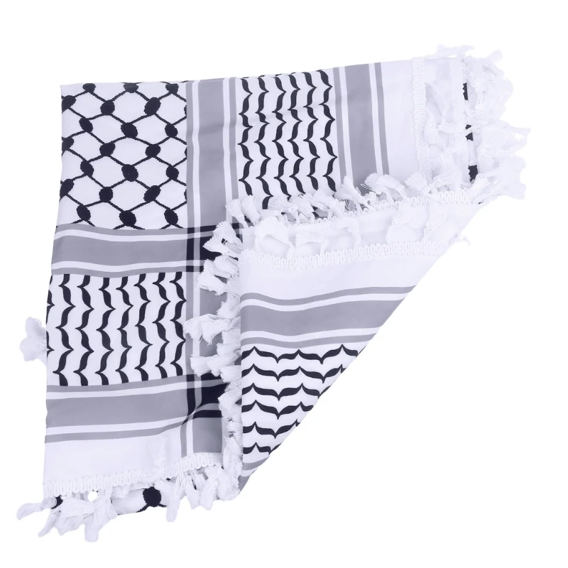 Khăn Shemagh mạc Keffiyeh Đầu Khăn quàng cổ Ả Rập Quấn tua Khăn Unisex