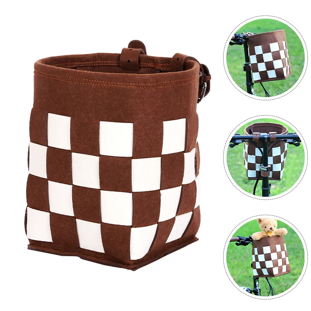 

Front Bike Multi-Function Felt Storage Detachable Handlebar Basket For Cycling Durable Bicycle Front Accessory Large Capacity