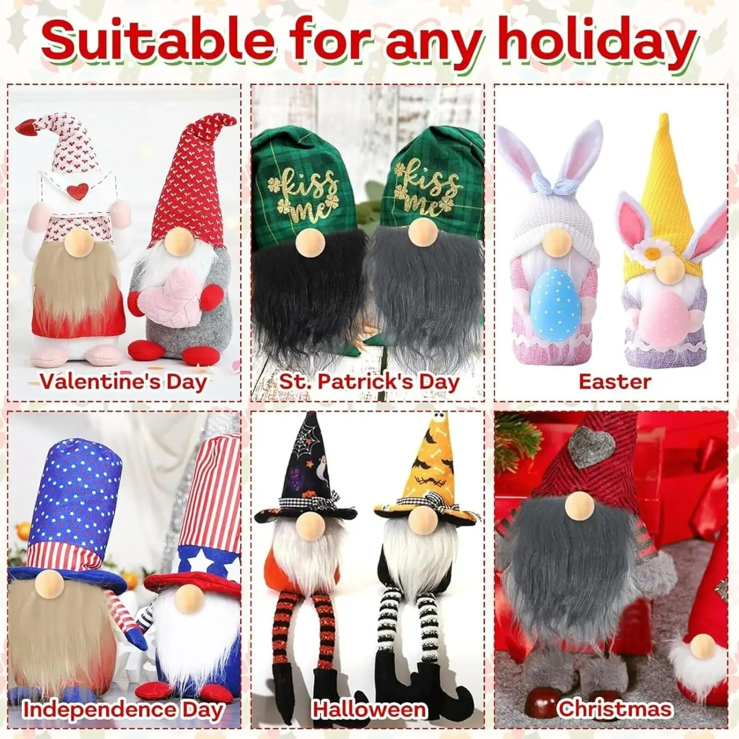 Gnome Bart Zöpfe Holzkugeln Nase Set, handgemachte Gnome Bart gefälschte flauschige Gnome Bart Kunstpelz Gnome Zwerg Bart Zöpfe