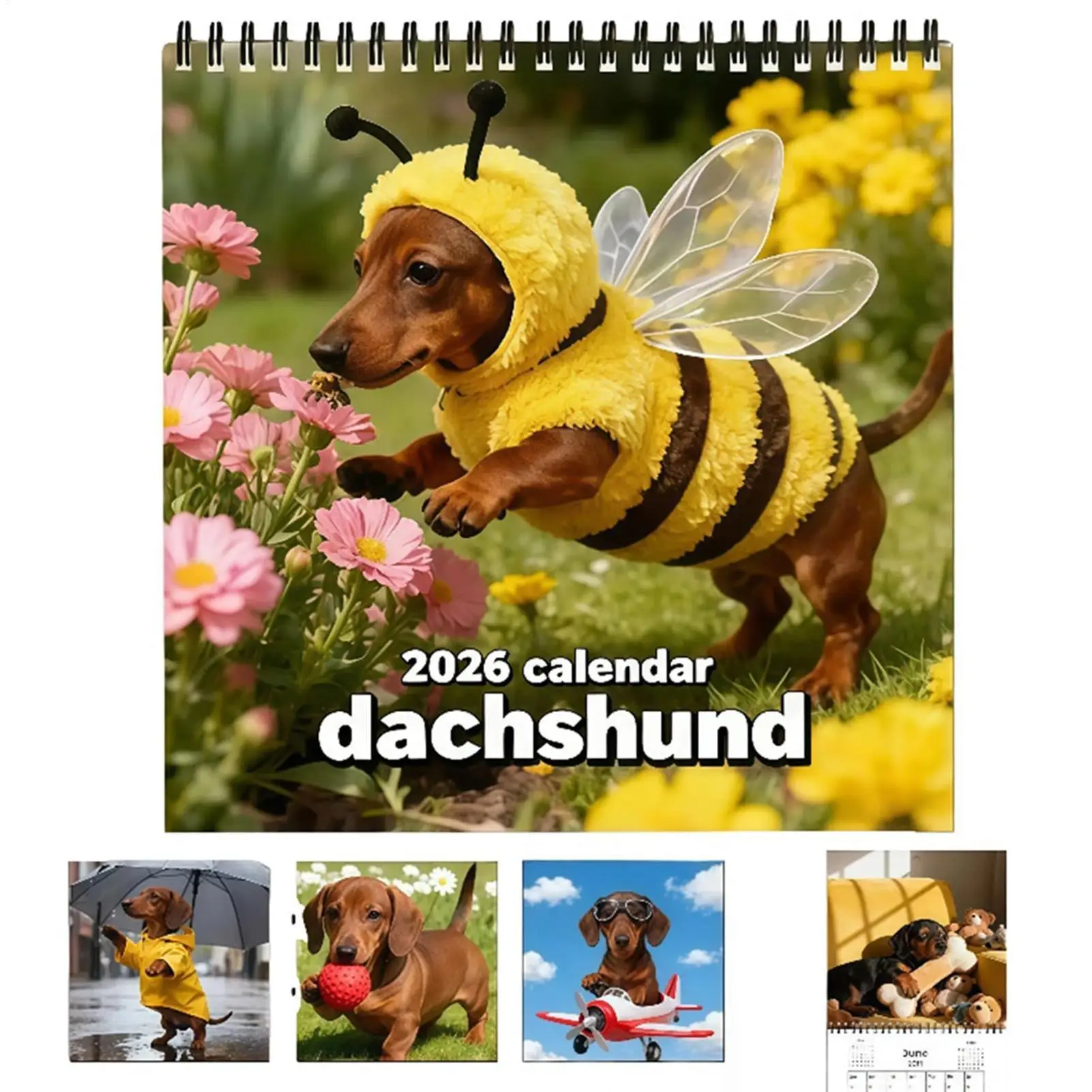 

Календарь с колбасой на 2026 год, планировщик и организация, ежемесячный настенный календарь с собакой для встреч, праздника, спальни, гостиной