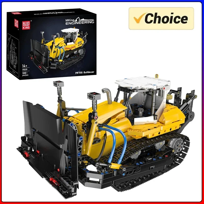 Mould King 19019 Technical Car Toys The MOC PR756 Bulldozer Building Block Enginerring Truck Brick Set Kids Christmas Gift