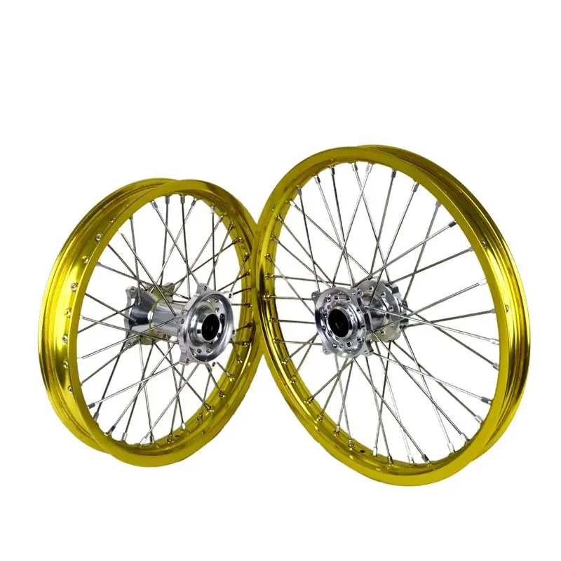 

Комплект колес для мотокросса RMZ 21, 18 дюймов, с желтым ободом, литые диски для питбайка