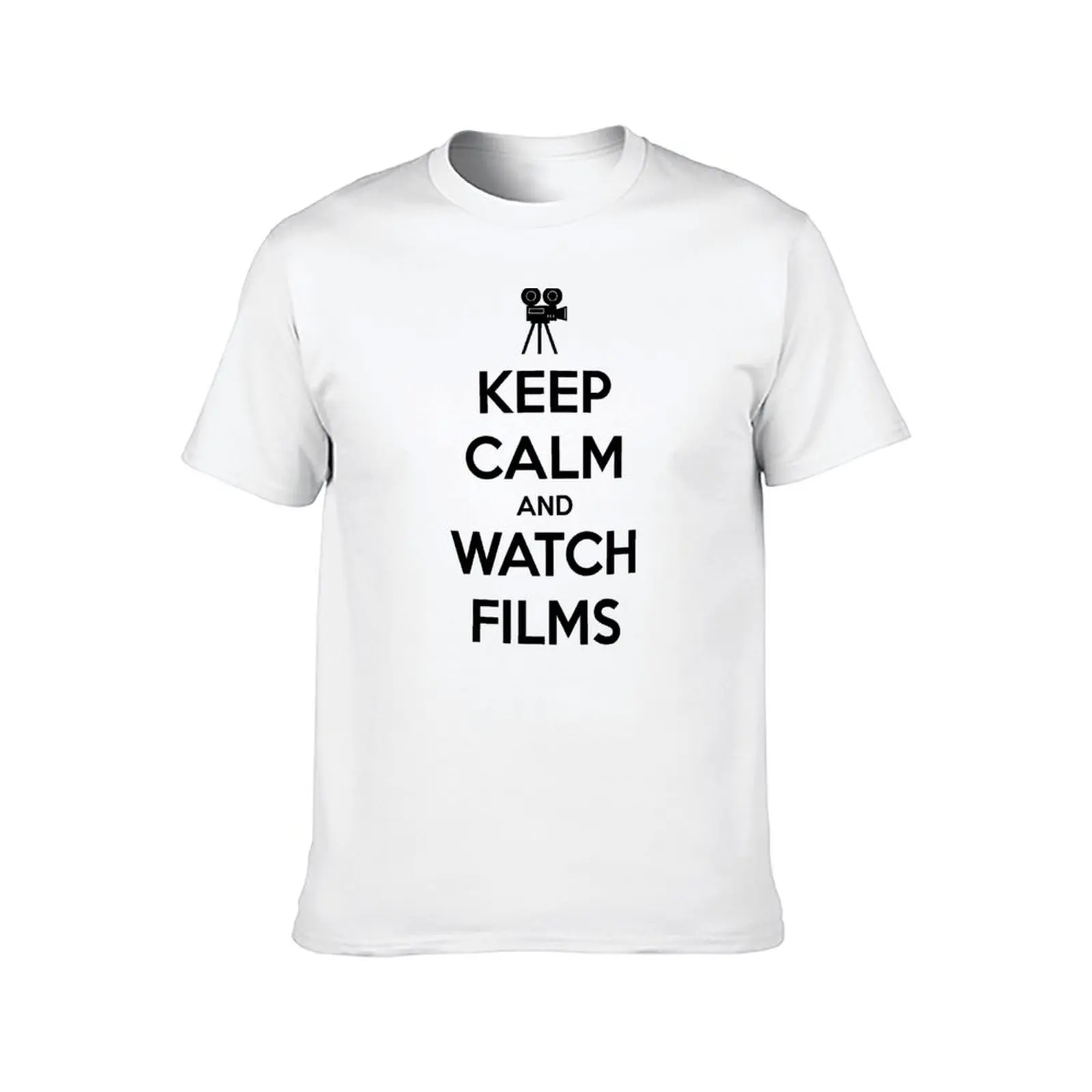 حافظ على الهدوء ومشاهدة الأفلام تي شيرت رجل تي شيرت فاخر تي شيرت قطن 100% رجل تي شيرت للرجال تي شيرت غير رسمي #2