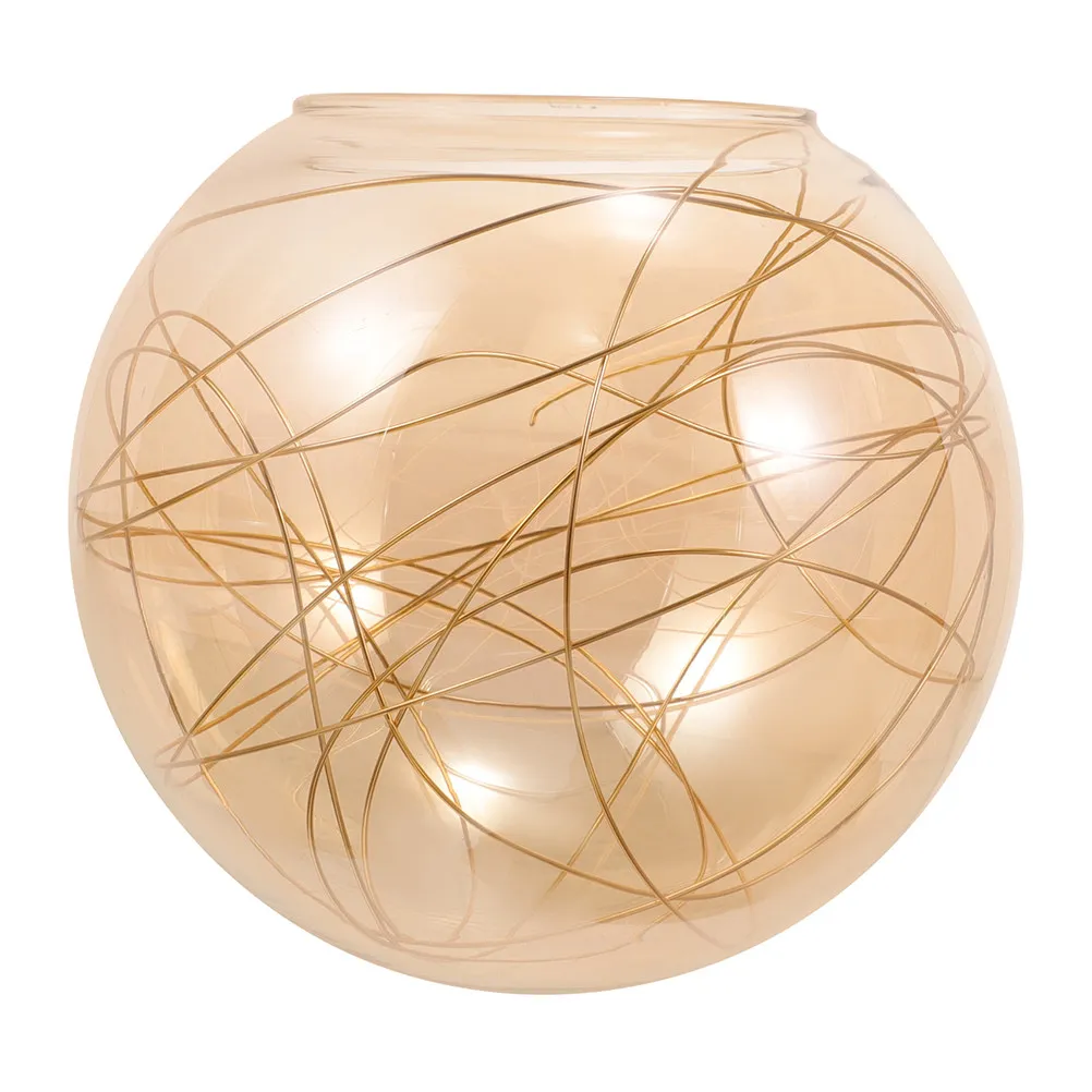 Ball Shaped Glass Lamp Shade with Aluminum Frame 150Mm Diameter 65-70Mm Opening for Pendant Ceiling Lamps Warm Light Diffusion