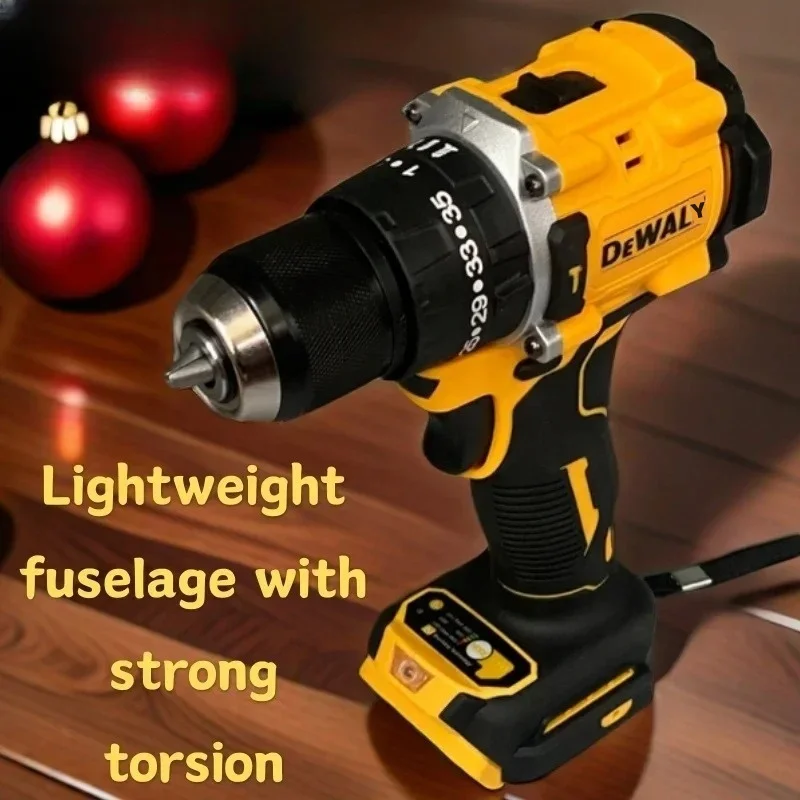 DEWALY مثقاب كهربائي لاسلكي قابل لإعادة الشحن ومفك براغي متعدد الوظائف للاستخدام المنزلي