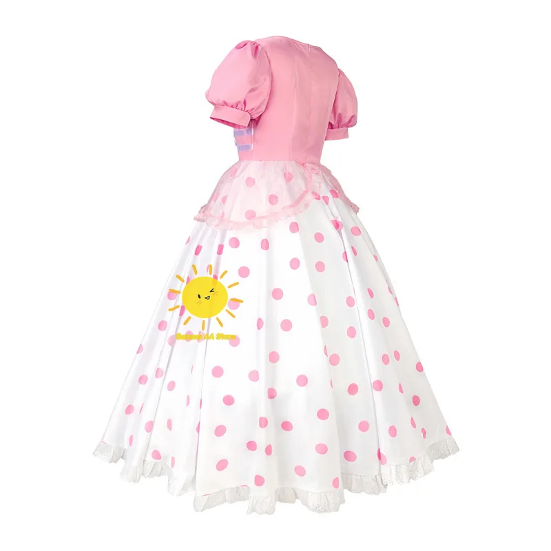 Beast Kingdom Anime Bo Peep Cosplay Toy Story Cosplay Kostuum Roze Witte Jurk Hoed Bo Peep Halloween Carnaval Cos Volwassen Vrouwen
