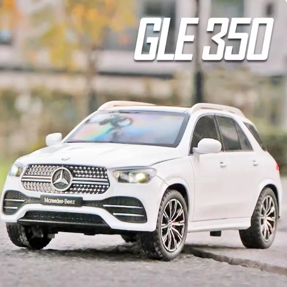 

1:24 GLE350 E300L Model Toy Cars Alloy Diecast Miniature Models Sound Light Shock Absorption Doors Opened Pull Back Kids Gifts