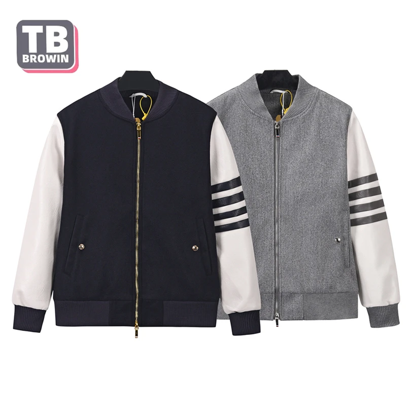 

TB BROWIN men's women's baseball uniforms stand-up collar striped thom long-sleeved raglan sleeves jacket