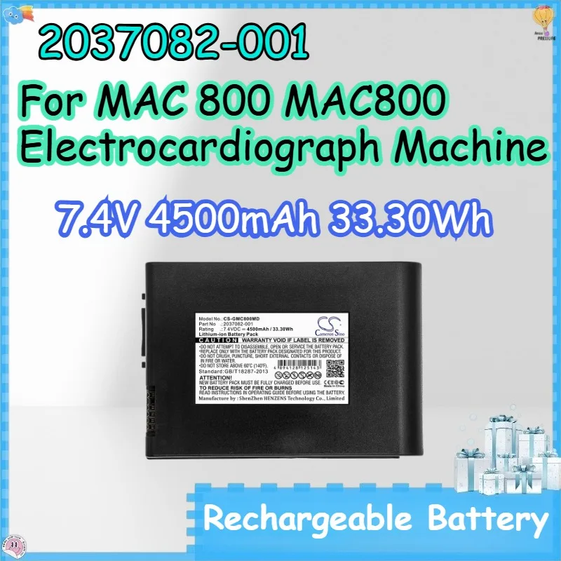 

2037082-001 7.4V 4500mAh 33.30Wh Rechargeable Batteries for MAC 800 MAC800 Electrocardiograph Machine Lithium-ion Battery Pack