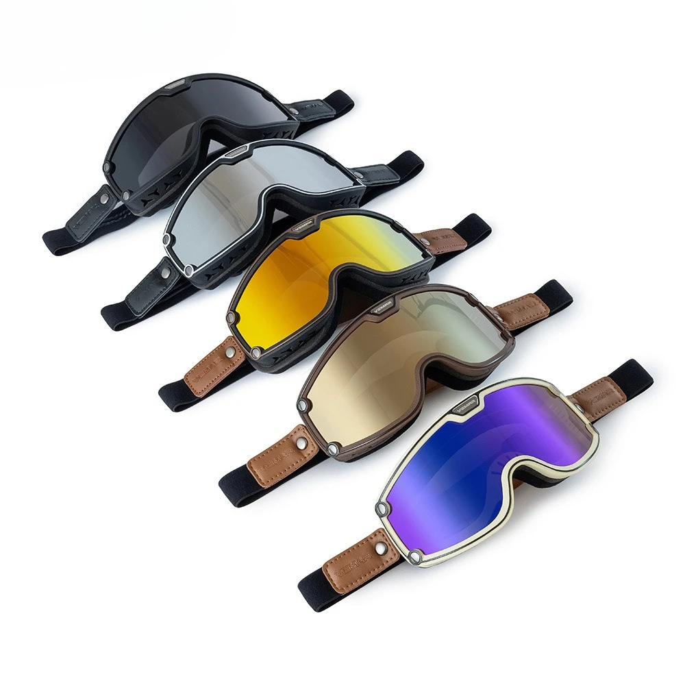 

Motorcycle Goggles Full Face Helmet Windproof Sandproof Protective Eyewear for Riding Retro Style Off Road Adventure Motorcycle