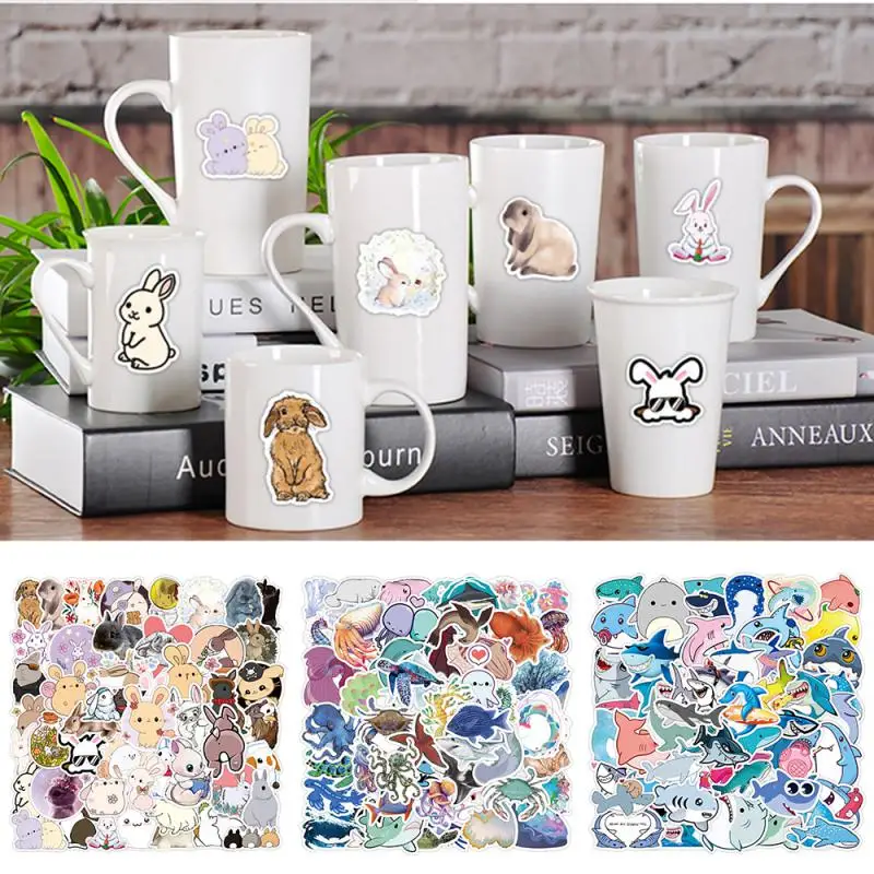 50pcs Kawaii Rabbit DIY Decor Stickers Stick Label Laptop Phone Notebook Skateboard Kids Gift Bunny Sticker Decal Clasic Toy