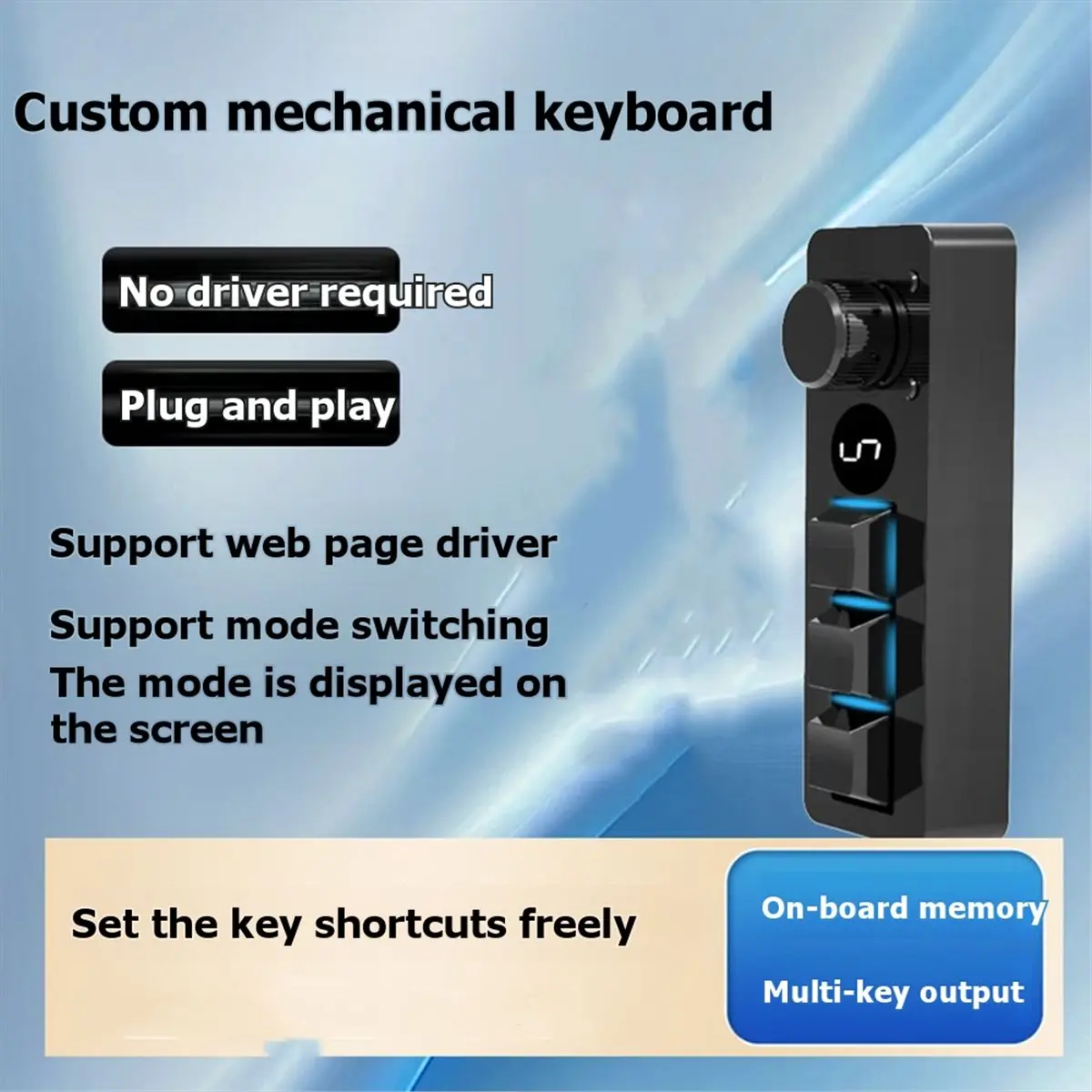 NEW FACTORY~Mini Keyboard 3-Key Lighting Effects with Knob Desktop Digital Broadcasting Universal PC Multimedia Keyboard