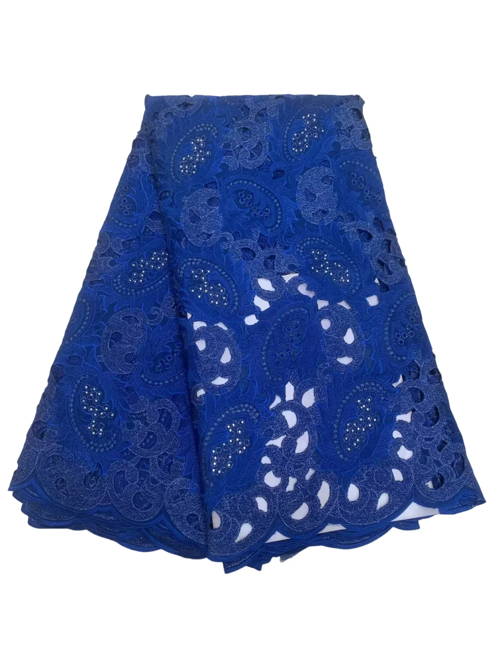 

New Hand-Cut Holes African 100% Cotton Stones Fabrics Swiss Voile Lace 2026 High Quality Nigerian Lace For Sewing Women Wedding