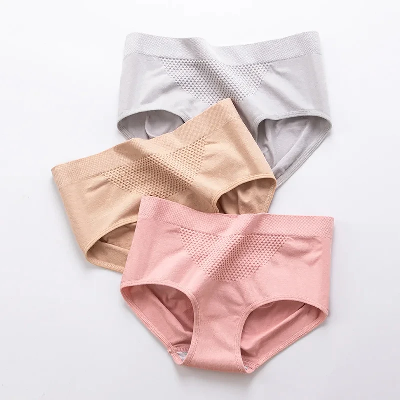 Solid Color Minimalist Women's Low Waisted Underwear Honeycomb Breathable Holes Comfortable To Wear And Elastic Without Tension