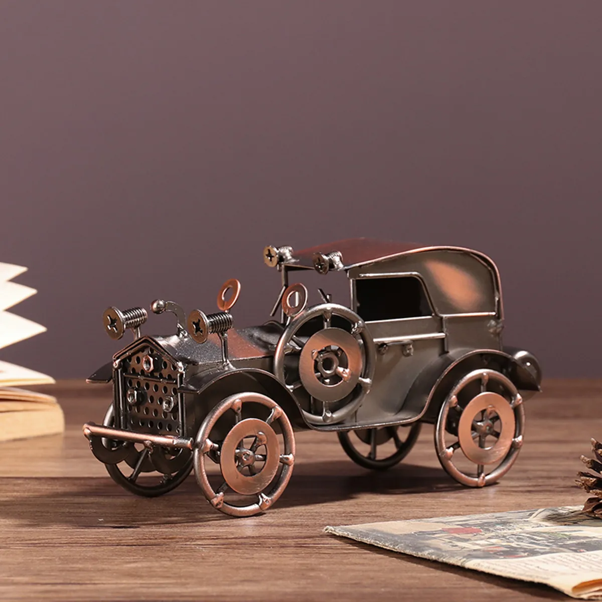 New Vintage home decor modern classic car model decoration living room office desktop metal crafts room decor