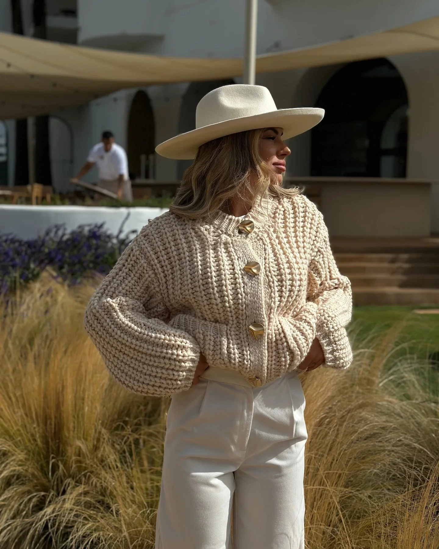 

Fashionable Casual Knitted Sweater Thick Needle Cross-Border Women's round Neck Full Sleeve Summer Thin Model Knit Cardigan