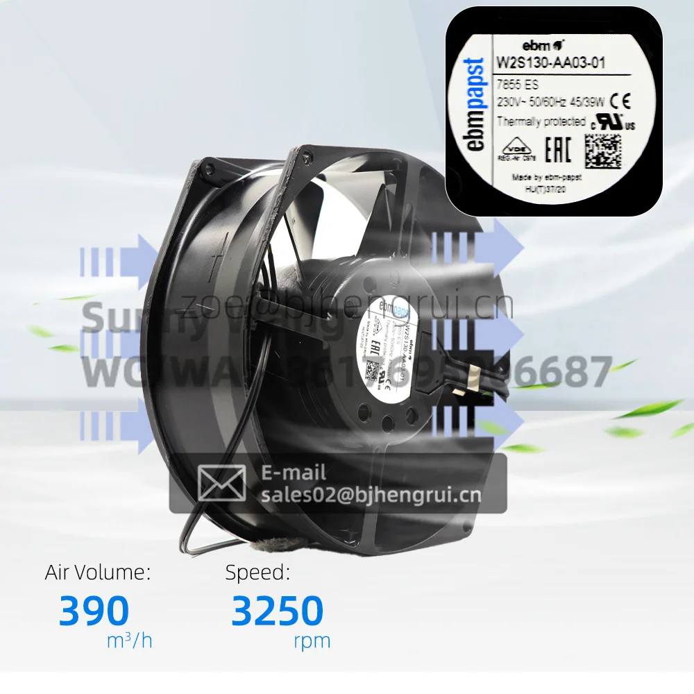 W2S130-AA03-01 230VAC 15055 Axial Compact Flow Fan For Cabinet Inverter