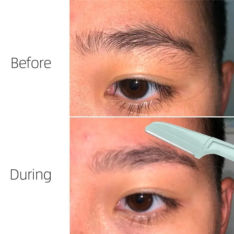 ABMK للنساء والرجال شفرات إزالة شعر الوجه والوجه وحشو تخزين شفرات حواجب قابلة للطي للسفر، أداة تجميل