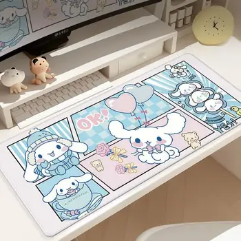 Roztomilá kreslená podložka pod myš s motivem Hello Kitty a skořicového roláku, velká, XL, podložka pod myš s motivem Hello Kitty a skořicovým rolákem pro dívky, kawaii, protiskluzový povrch, pro kancelář na koleji/na koleji 10 nejlepší prodej roztomilé podložky na stůl - №10