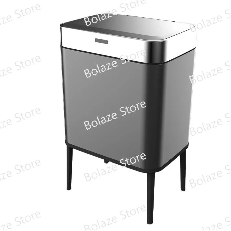 60L Household Stainless Steel Waste Bin Wholesale Kitchen Automatic Smart Trash Can Garbage Bin