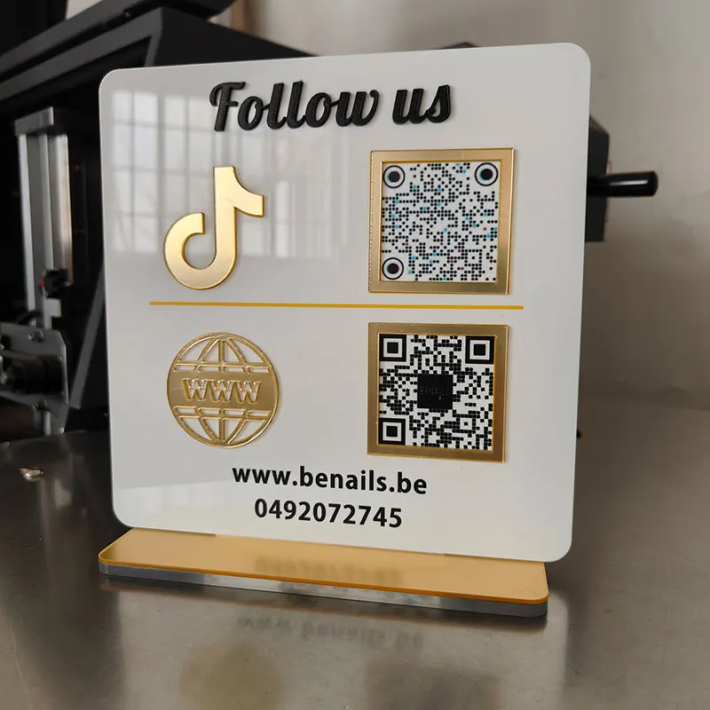 Follow Us Social Media Qr Code Sign Pop Up Shop Event Connect With Us On Instagram Facebook Tiktok