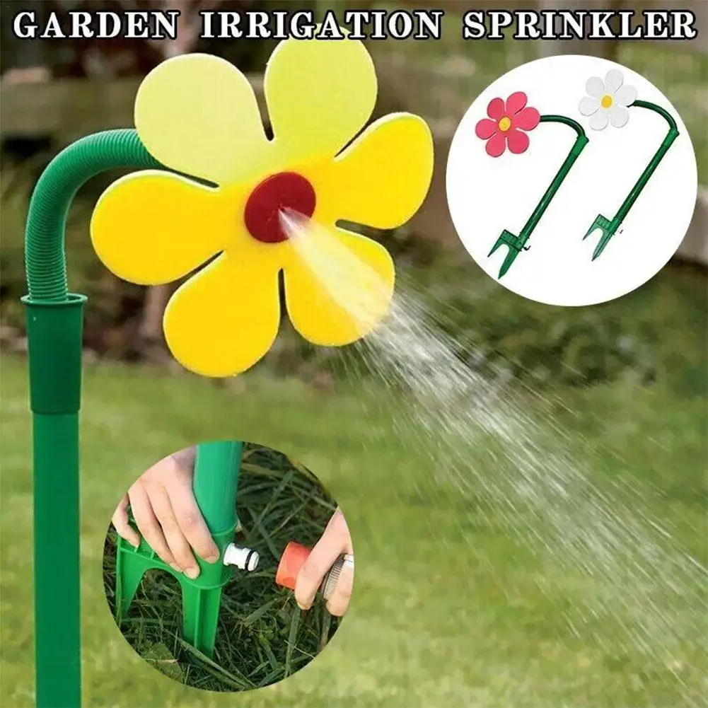 1pc Garden Sprinkler Sunflower Shaped Waterer Connected To Water Pipe Shake Head Sprinkler Garden Tools Children's Play Waterer