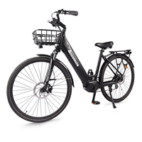 Accolmile Women's Ebike eCity M200 36 V 250 W Middle Motor City Ebike Pedelec with Bicycle Basket Cup Holder 15.6 Ah Battery