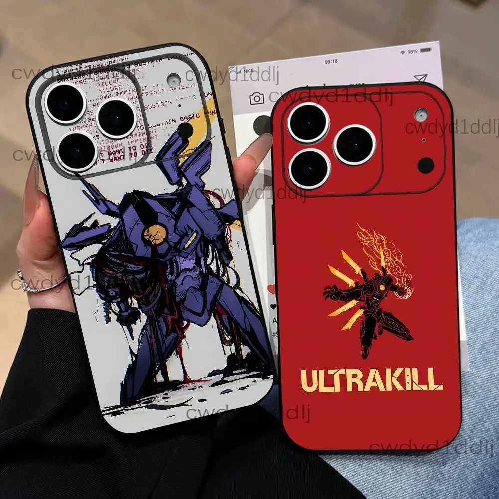 

U-Ultrakill Game For iPhone 17,16,15,11,12,14,13 Pro Max Mini XS,XR,7 Plus 16E Air Soft Black Dustproof Phone Case