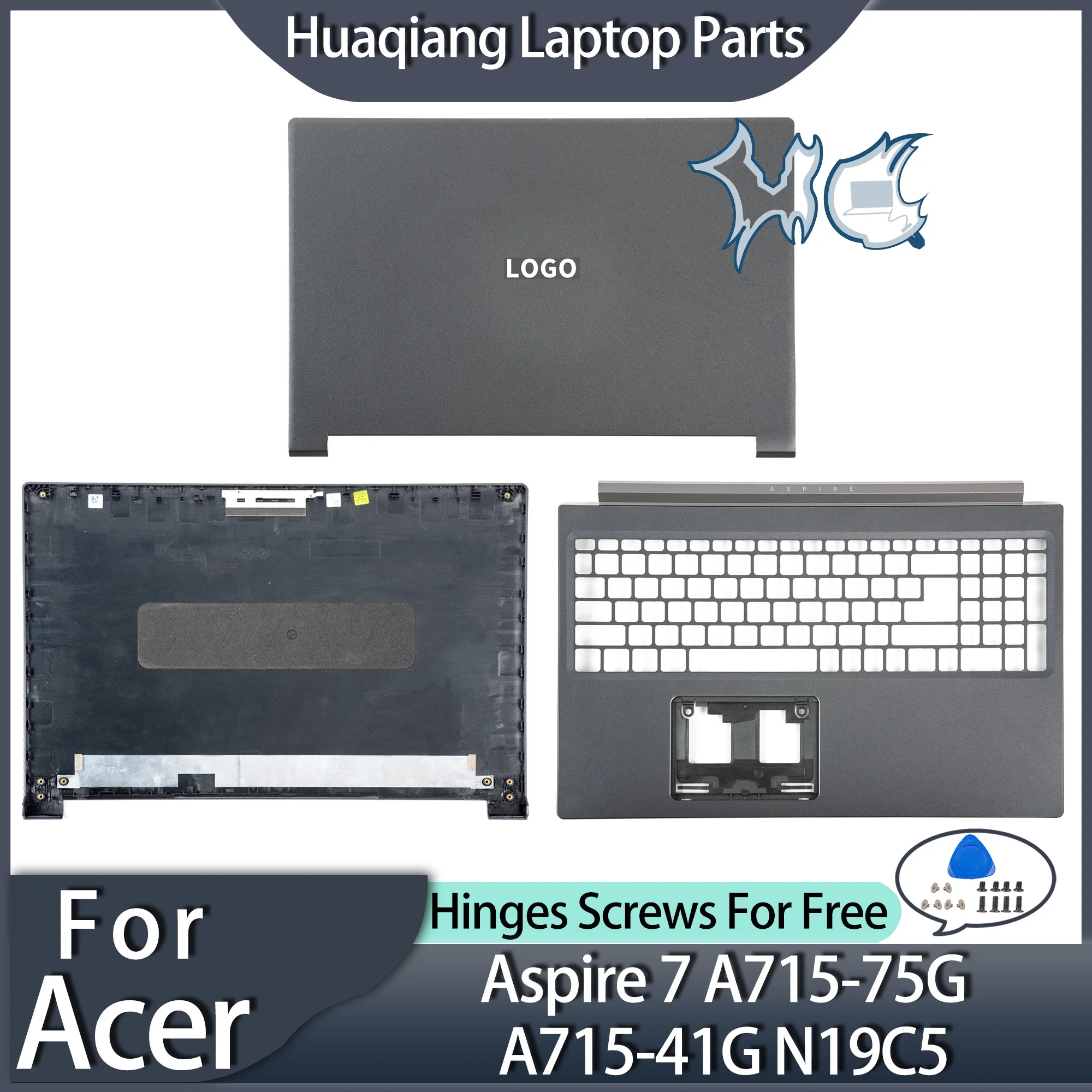 

Plastic PC Parts For Acer Aspire 7 A715-75G A715-41G N19C5 Gray LCD Back Cover Palmrest Upper Laptop Housing Case Replacement