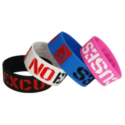 1PC Fashion 25mm No Excuses Silicone Wristband Fintness Wide Sports Activities Rubber Bracelets & Bangles Women Men Gift SH076