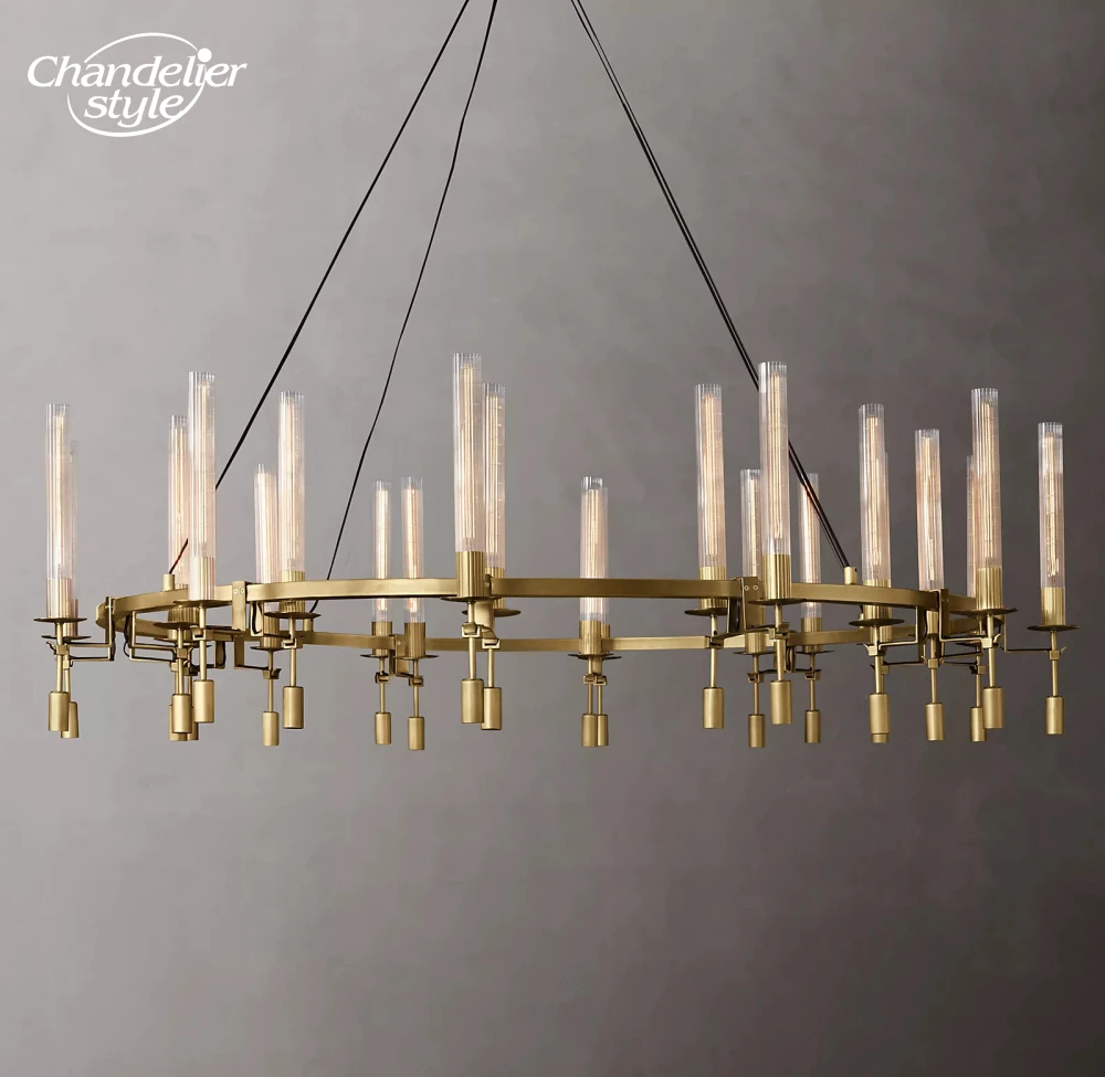 Modern Glass Chandelier LED Fontanelle Round Chandeliers Decoration Living Room Bedroom Dining Room Pendant Lights