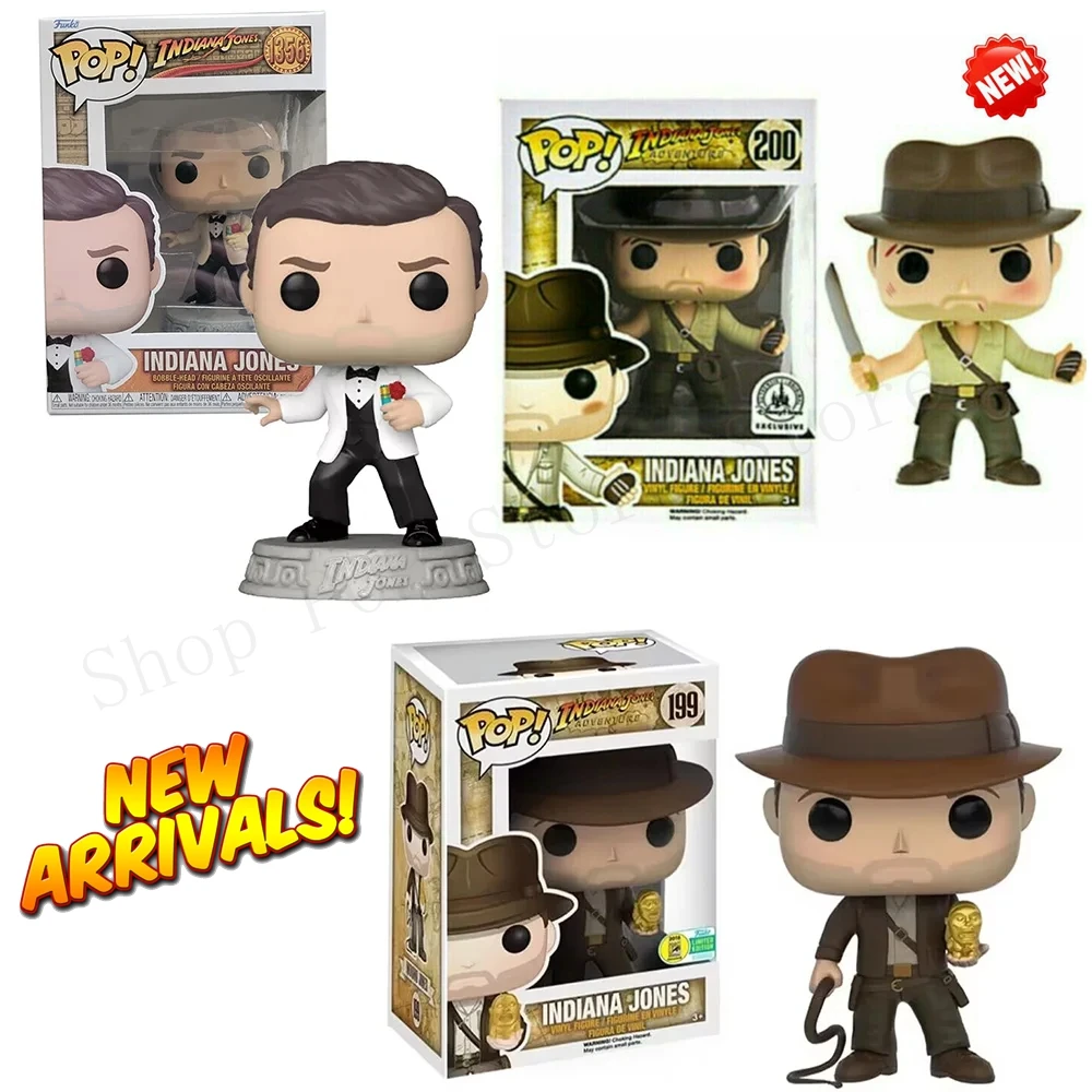 Nuevo Funko POP Indiana Jones 2026 # 199 Jones # Traje de Indiana Jones 200 # Modelo de Colección Action 1356 para Regalo de Cumpleaños