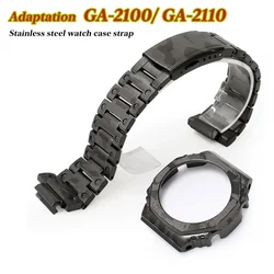 Ga2100 Stainless Steel Camouflage Watch Case Strap for GA-B2100 Band Bezel GA2100 Ga2110 Metal Watch Band Replacement Straps