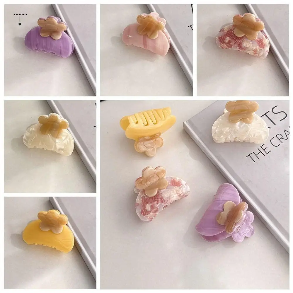

Elegant Acetic Acid Flower Hair Claw Small Korean Style French Shark Clip Trendy High Ponytail Clip Flower Hair Crab Clip Women
