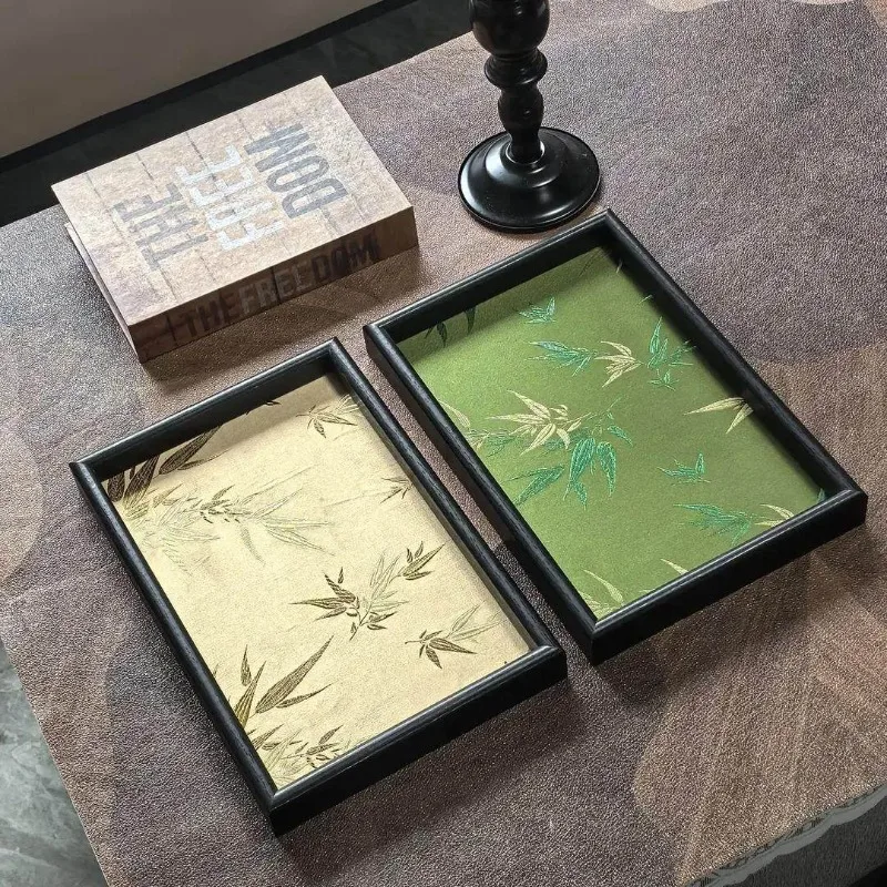 Green Bamboo Tea Tray Wooden Luxury Coffeeware Serving Decorative Rectangle Tea Tray Coffee Pot Bandeja Madera Home Products