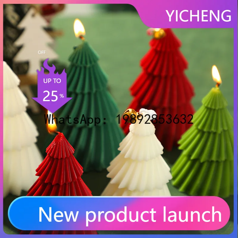 LYY Christmas Candle Scented Ornament Birthday Party Souvenir Decorative Prop Origami Christmas Tree Scented Candle