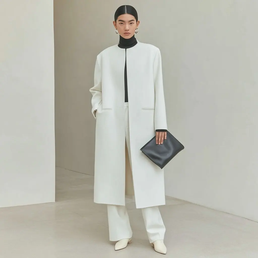 

Casual Woolen Coat Autumn Winter Women's Fashion Outerwear Comfortable Fit Style Versatile Clothing Accessory