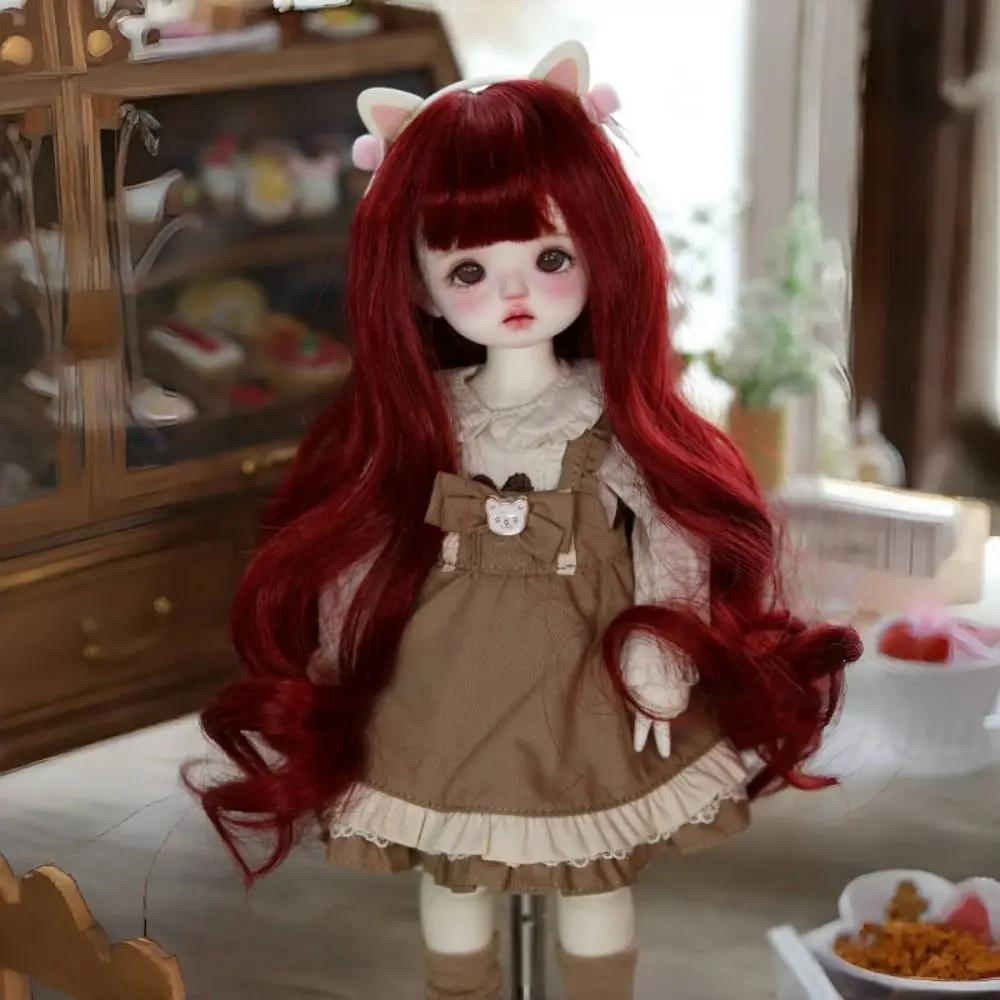 Mehrfarbige bjd Puppe Perücke lockiges Haar Hoch temperatur faser bjd sd Puppe Haar handgemacht diy bjd Perücke Zubehör Kinder Mädchen Spielzeug