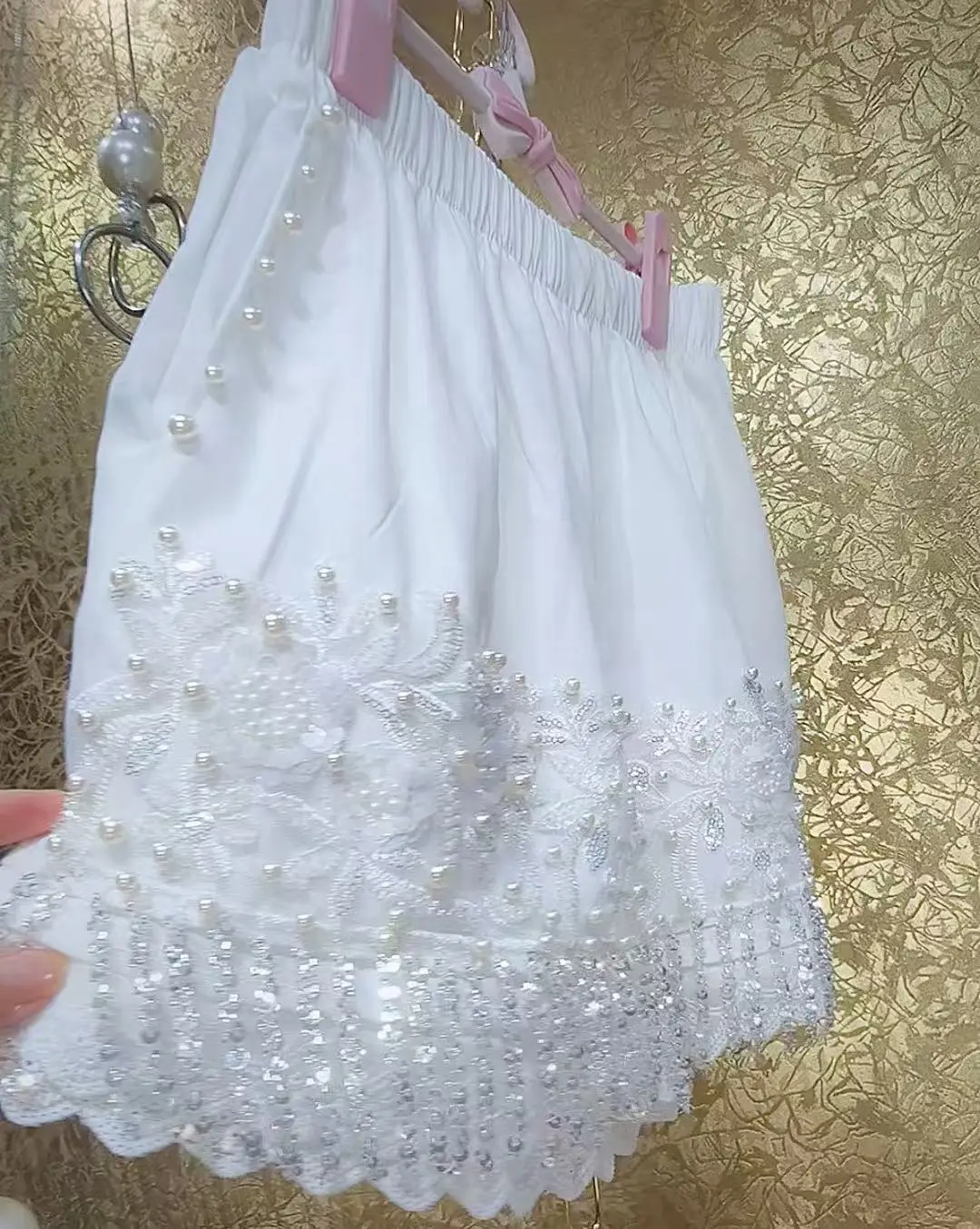 Novo em design de luxo high street y2k shorts brancos para mulheres 2025 verão quente curto cintura elástica calças curtas roupas femininas