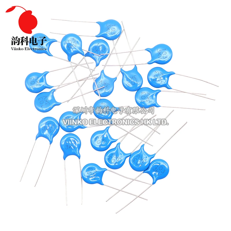 20pcs High voltage Ceramic Capacitor 3KV 5PF 10PF 15PF 20PF 22PF 27PF 30PF 47PF 56PF 100PF 220PF 1NF 2.2NF 3.3NF 4.7NF 10NF