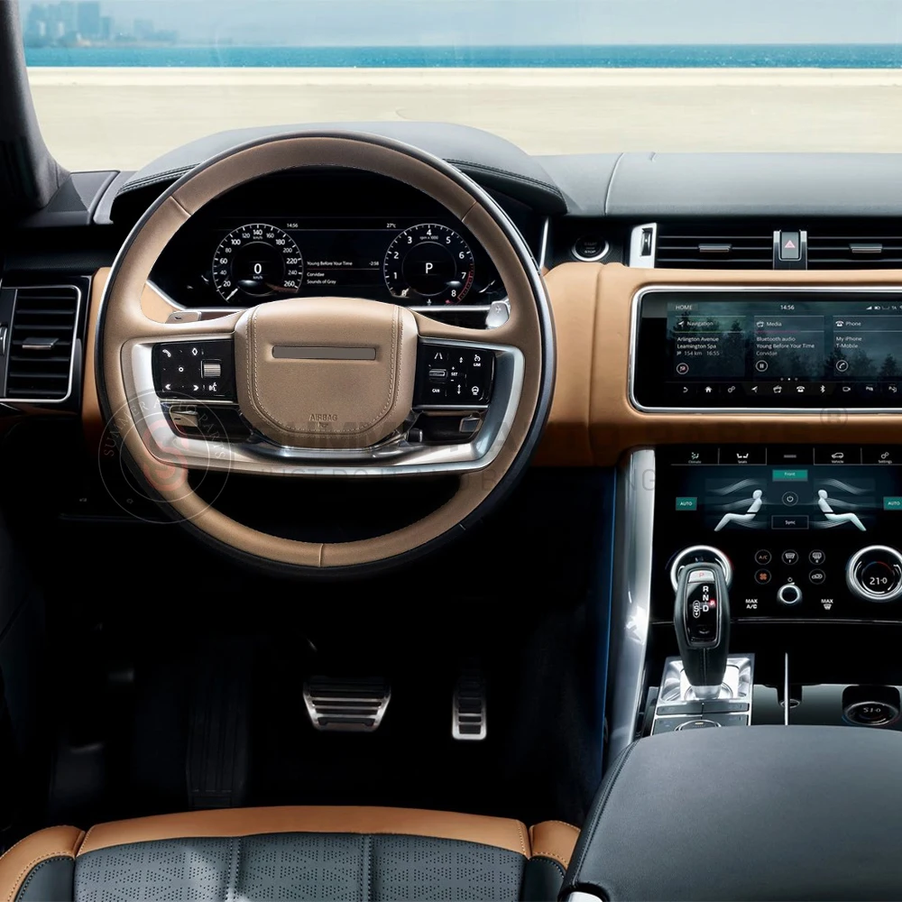 ملحقات السيارة الداخلية عجلة قيادة السيارة الجلدية لسيارة رينج روفر 13-17 ترقية إلى 2023 رينج روفر