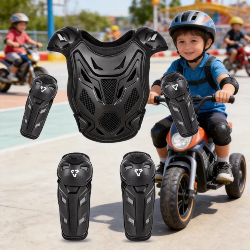 VEMAR Children's Outdoor Sports Armor Vest Knee and Elbow Pads Set Kids Skating Riding Protecting Body Sports Protective Gear