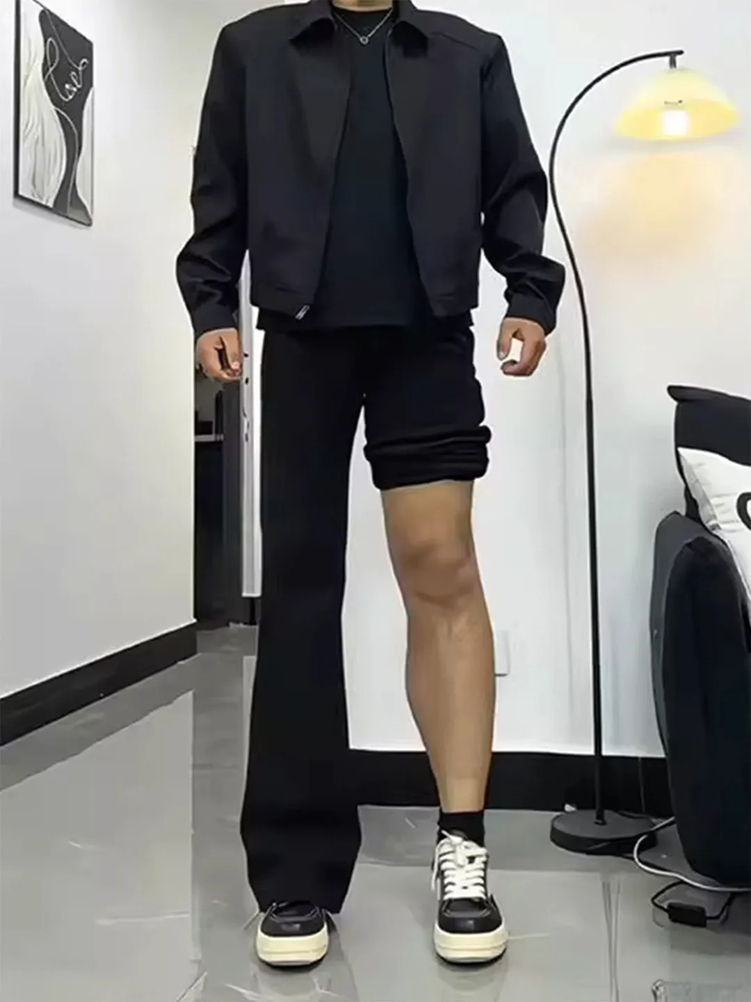 

Мужские брюки Bla Slim Fit Micro Flared для осени и зимы, с подкладкой, скрывающие дефекты фигуры, прямые, Cleanfit, длинные