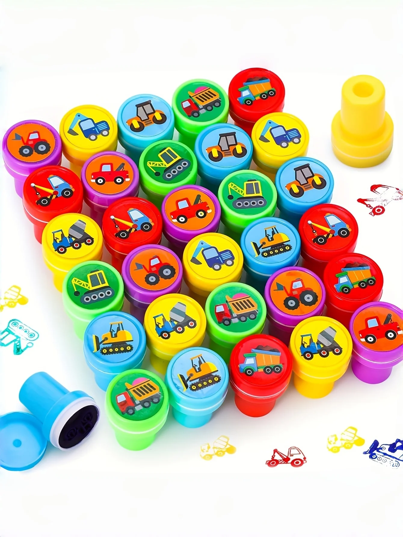 10/20 pcs Construction Vehicle Stamps Classroom Reward Stamps Construction Vehicle Stamps Miniature Stamps Scrapbook Stamps