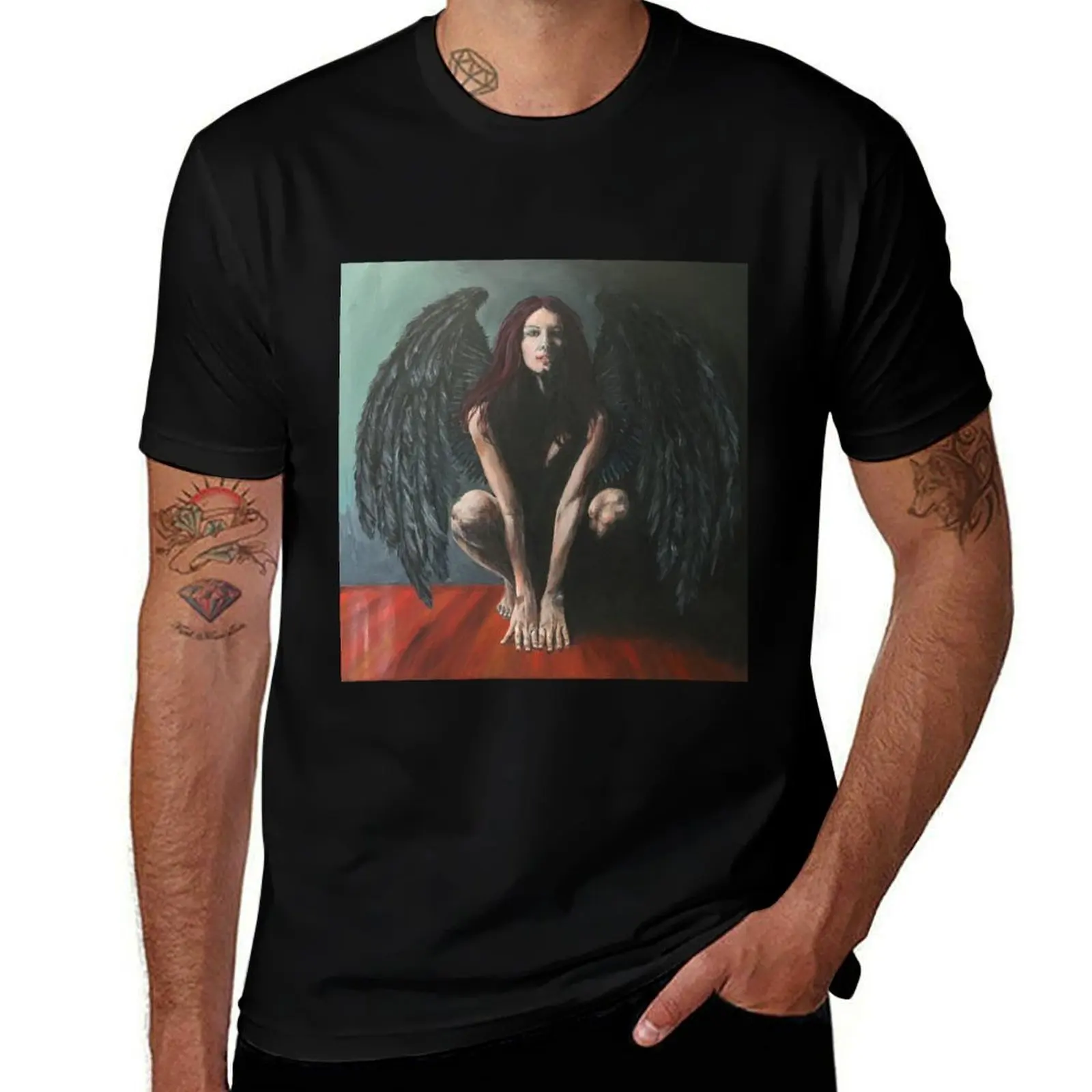 

Bringer of Light - Lucifer Painting T-Shirt man t shirts graphic anime tshirt T-Shirt