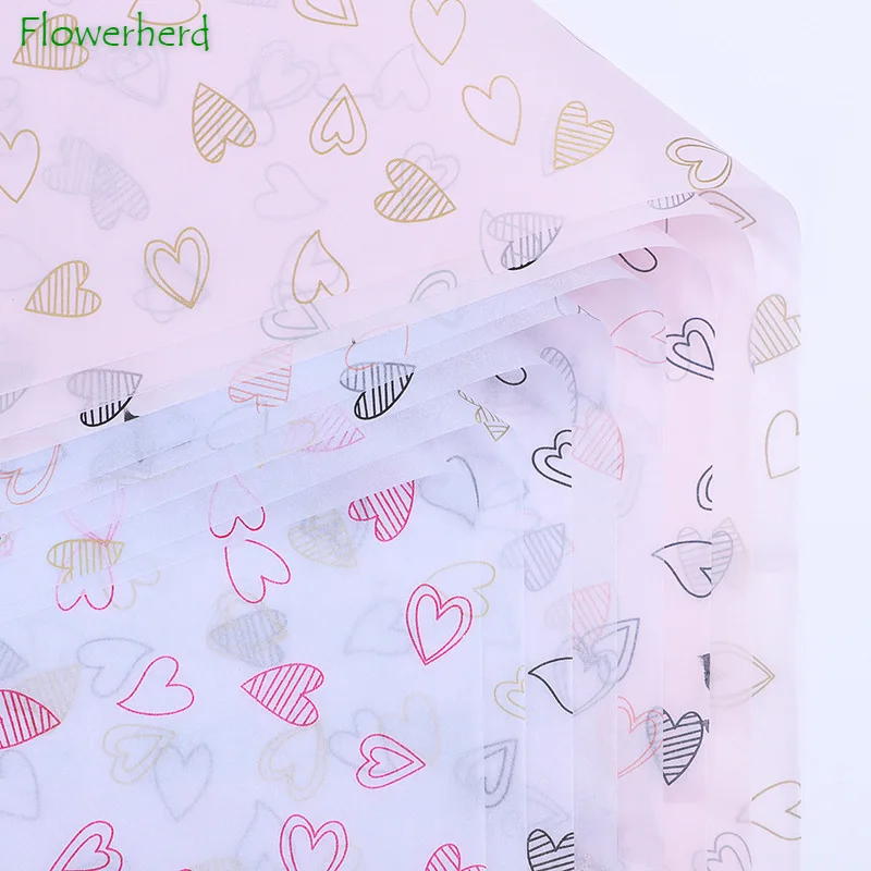 Hollow Heart กระดาษทิชชู 28 ชิ้น/ล็อตหัตถกรรมกระดาษช่อดอกไม้ห่อของขวัญโรแมนติกห่อดอกไม้กระดาษซับ Scrapbooking กระดาษ