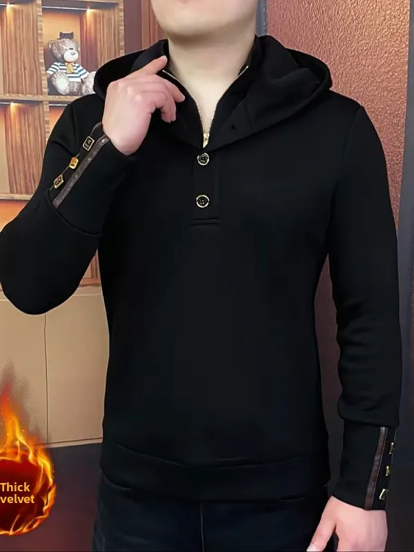 

Outdoor Hoodie Sweatirt Men's Fce Lined f Zipper Warm Versatile Winter Casual Wear Polyester Nylon Blend Breathable E...