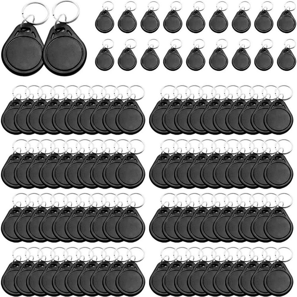 RF HF 13.56mHz black UID keychain,used for cloning and rewriting M1K S50 and FM1108 access/cabinet lock key card labels